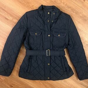GAP Women's Quilted Navy Jacket Size M with belt